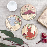 Round Animal Wooden Coasters
