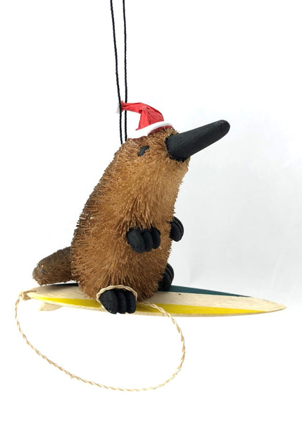 Surfing Platypus Christmas Ornament